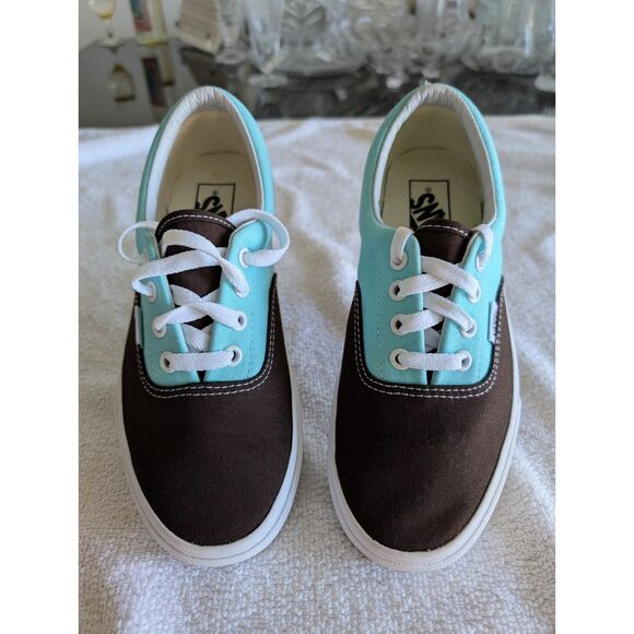 Vans Era BMX Checkerboard Brown & Aqua Canvas Sneakers - Unisex - Picture 2 of 9